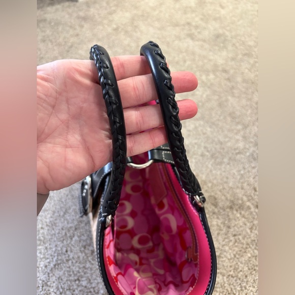 Vintage Coach Black and Tan Woven Tote Bag - Picture 9 of 14